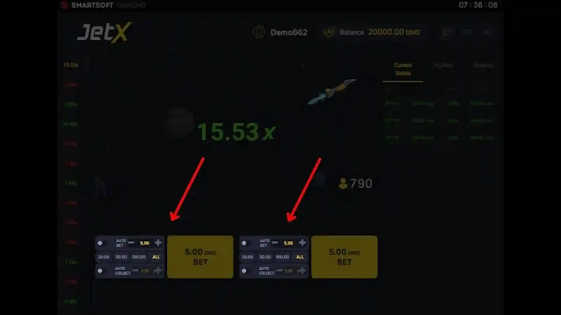 Bet adjustment buttons